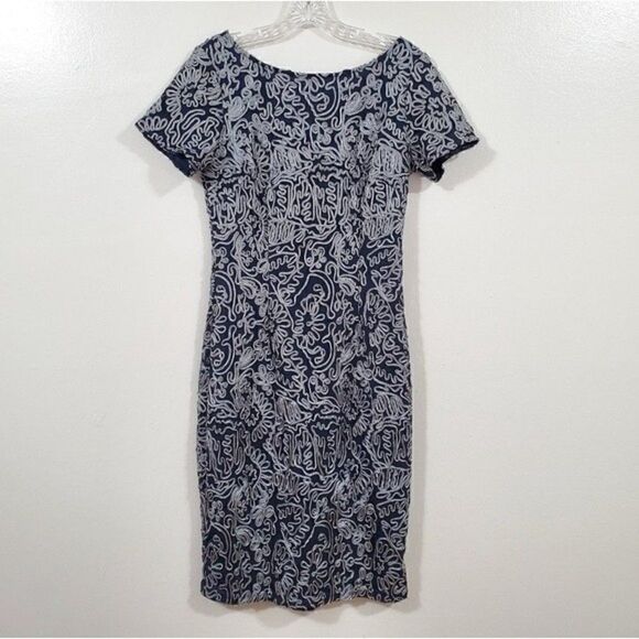 JS COLLECTIONS Soutache Cocktail Dress Blue Size 4 - Picture 3 of 15